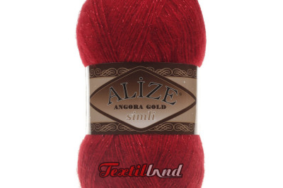 Пряжа Angora Gold Simli (Ангора Голд Сімлі) 106 темно-красный