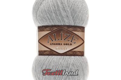 Пряжа Angora Gold Simli (Ангора Голд Сімлі) 21 серый