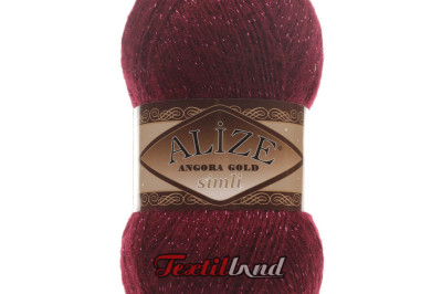 Пряжа Angora Gold Simli (Ангора Голд Сімлі) 57 бордовый