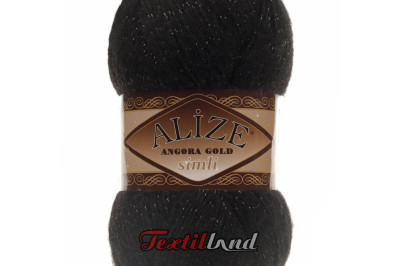 Пряжа Angora Gold Simli (Ангора Голд Сімлі) 60 черный