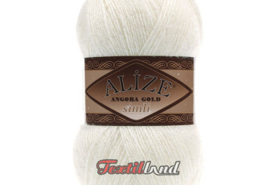 Пряжа Angora Gold Simli (Ангора Голд Сімлі) 62 молочный