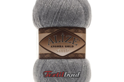 Пряжа Angora Gold Simli (Ангора Голд Сімлі) 87 угольно-серый