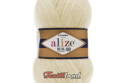 Пряжа Angora Real 40 (Ангора Реал 40)  01 крем