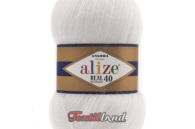 Пряжа Angora Real 40 (Ангора Реал 40)  55 білий
