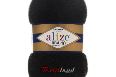 Пряжа Angora Real 40 (Ангора Реал 40)  60 черный