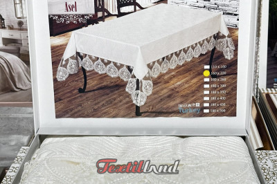 Скатерка на стіл Asel 160х220 крем (Турція)
