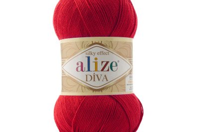 Пряжа Alize Diva (Ализе Дива) 106 темно-красный