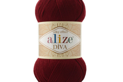 Пряжа Alize Diva (Ализе Дива) 57 бордовый