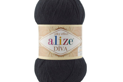 Пряжа Alize Diva (Ализе Дива) 60 черный