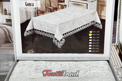 Скатерка на стіл Gonga 160*220 крем (Турція)