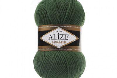 Пряжа Alize Lanagold (Ализе Ланаголд) 118 темно-зеленый