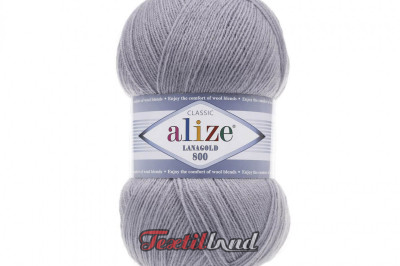 Пряжа Alize Lanagold 800 (Ланаголд 800 ) 200 серый гриб