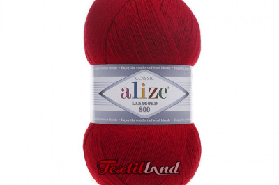 Пряжа Alize Lanagold 800 (Ланаголд 800 ) 390 вишня