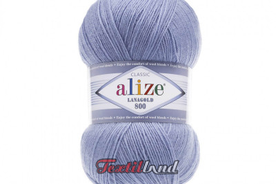 Пряжа Alize Lanagold 800 (Ланаголд 800 ) 40 голубой