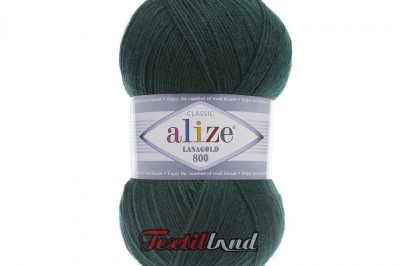 Пряжа Alize Lanagold 800 (Ланаголд 800 ) 426 сосновая зелень