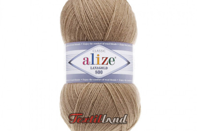 Пряжа Alize Lanagold 800 (Ланаголд 800 ) 466 темно-бежевый