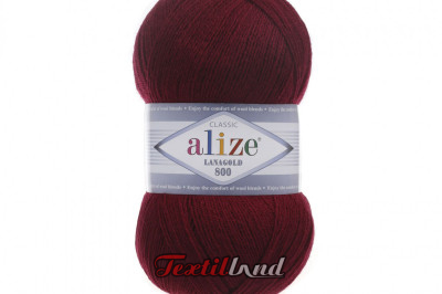 Пряжа Alize Lanagold 800 (Ланаголд 800 ) 57 бордовый