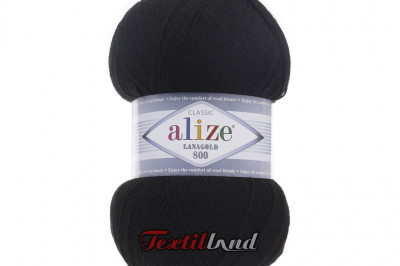 Пряжа Alize Lanagold 800 (Ланаголд 800 ) 60 чернный
