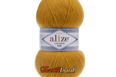 Пряжа Alize Lanagold 800 (Ланаголд 800 ) 645 золото
