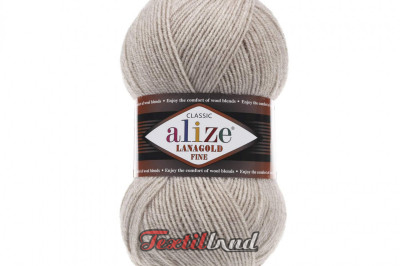 Пряжа Alize Lanagold Fine (Ланаголд Файн) 152 бежеый меландж