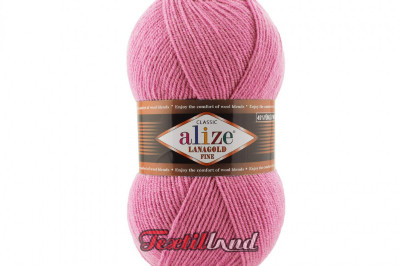 Пряжа Alize Lanagold Fine (Ланаголд Файн) 178 темно розовый