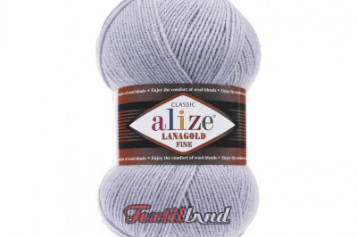 Пряжа Alize Lanagold Fine (Ланаголд Файн) 200 серый гриб