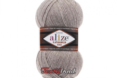 Пряжа Alize Lanagold Fine (Ланаголд Файн) 207 светло-коричневый меландж
