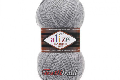 Пряжа Alize Lanagold Fine (Ланаголд Файн) 21 серый