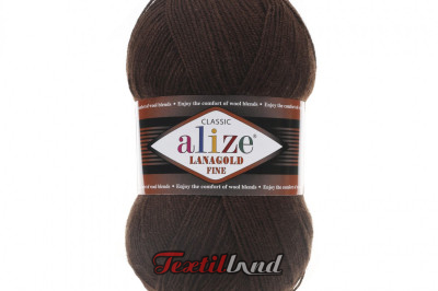Пряжа Alize Lanagold Fine (Ланаголд Файн) 26 коричневый