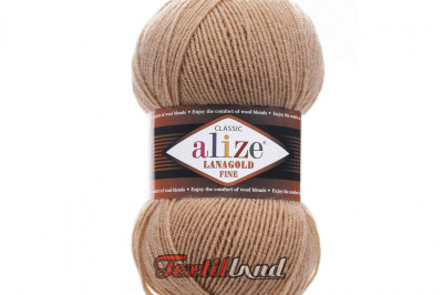 Пряжа Alize Lanagold Fine (Ланаголд Файн) 466 темно-бежевый