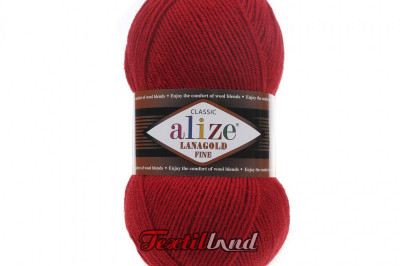Пряжа Alize Lanagold Fine (Ланаголд Файн) 56 красный