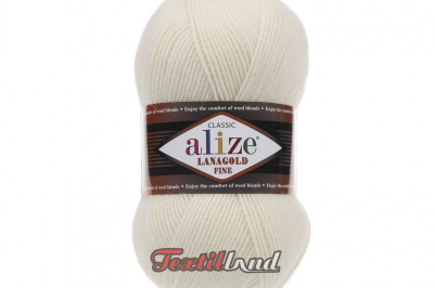 Пряжа Alize Lanagold Fine (Ланаголд Файн) 62 молочный