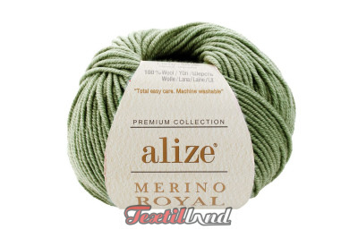 Пряжа Alize Nerino Royal  ( Мерино роял ) 192 зеленая-миндаль