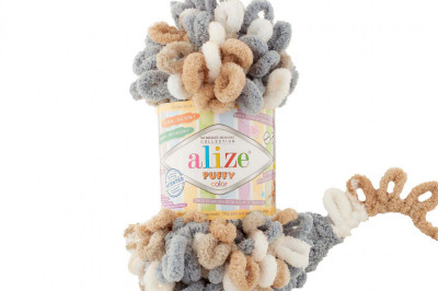Пряжа Alize Puffy Color (Ализе Пуфи колор) 6395