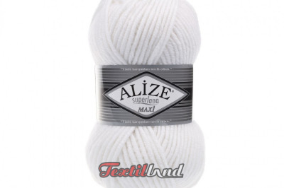 Пряжа Alize Superlana Maxi ( Суперлана Макси) 55 белый