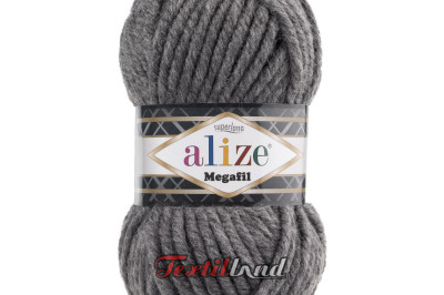 Пряжа Alize Superlana Megafil ( Суперлана Мегафил) 182 средне-серый меландж