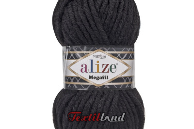 Пряжа Alize Superlana Megafil ( Суперлана Мегафил) 60 черный