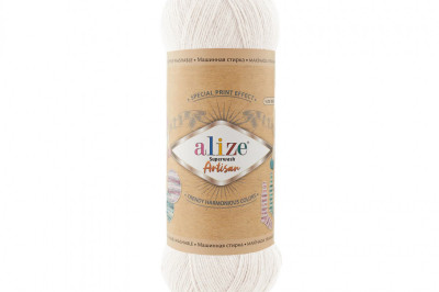 Пряжа Alize Superwash Artisan ( Супервош артисан) 55 белый