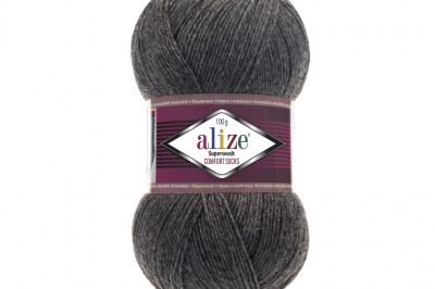 Пряжа Alize Superwash Comfort Socks( Супервош комфорт сокс) 182 темно серый