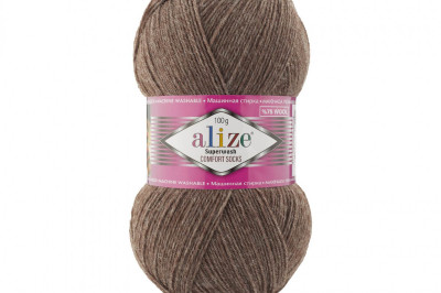 Пряжа Alize Superwash Comfort Socks( Супервош комфорт сокс) 240 коричневый меландж