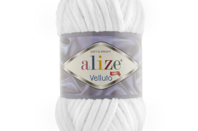 Пряжа Alize Velluto ( Ализе Веллуто) 55 белый