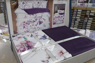 Постільна білизна євро  Satin 3D Martina Purple
