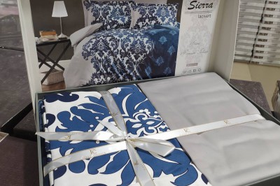 Постільна білизна євро COTTON SATIN Sierra Lacivert