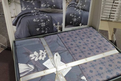Постільна білизна сімейна COTTON SATIN Evan Indigo