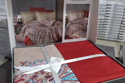 Постільна білизна євро COTTON SATIN Aleron Cinnamon