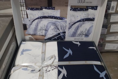 Постельное белье полуторное COTON SATIN Doga Nevy Blue