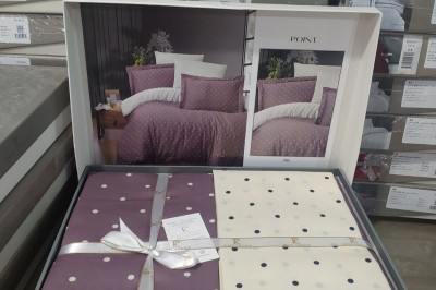 Постельное белье полуторное  COTON SATIN Point Lilac