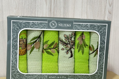 Полотенца кухонные "Olive" Niltex  ( 6 шт. ) Турция