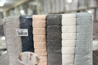Набор полотенец для лица Cestepe Lux VIP Cotton "Rika", 6 шт, Турция