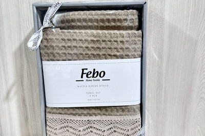 Подарунковий набір рушників вафельних Febo 2 шт. ( Турція )
